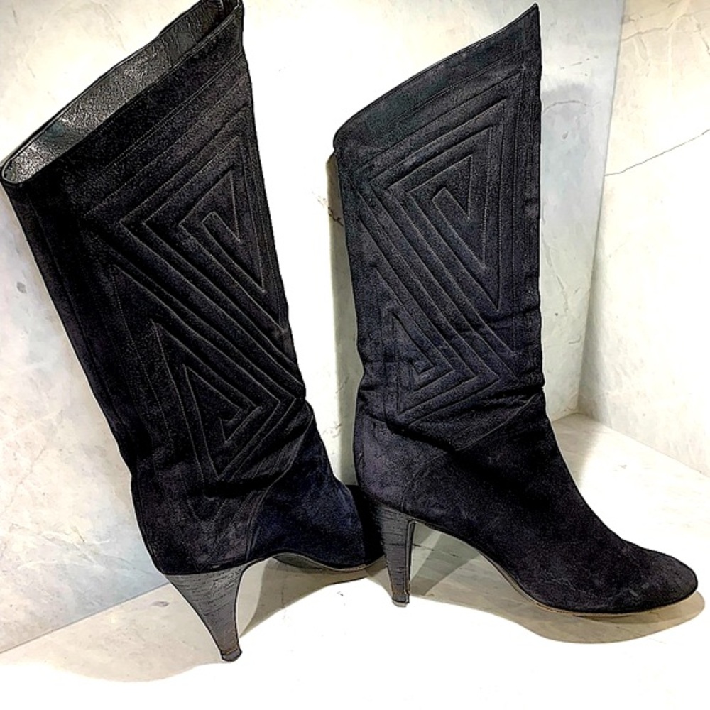 Bally Black Heeled Boots size 6.5
